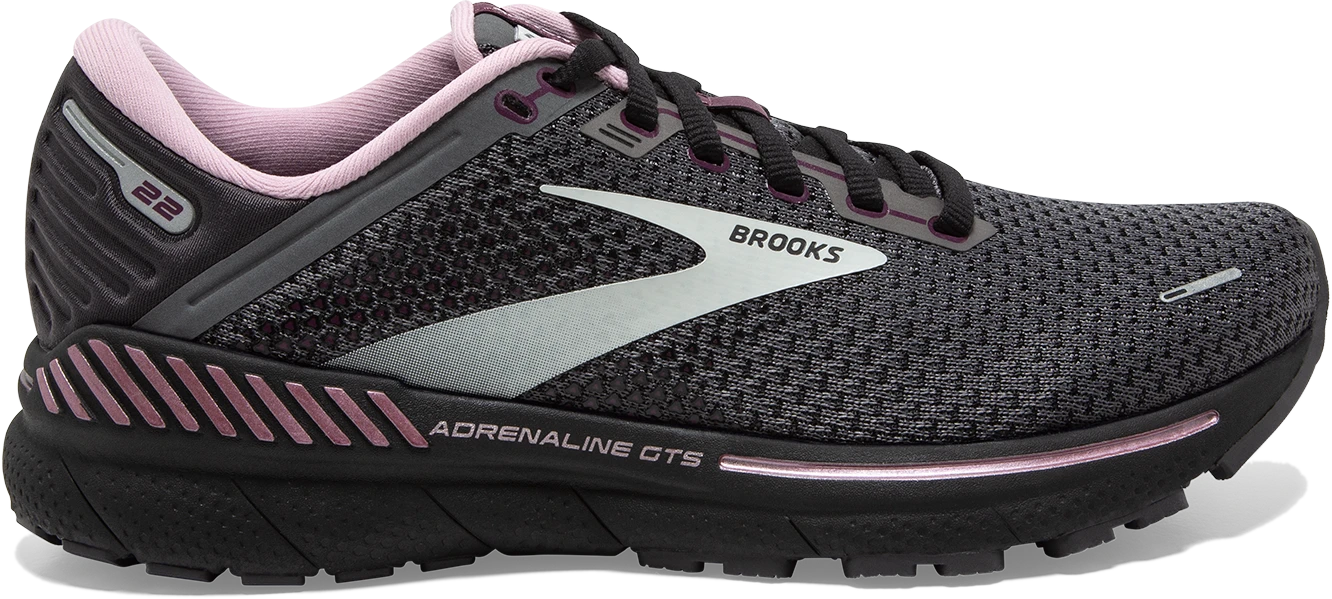 BROOKS Women's Adrenaline GTS 22 (015 - Pearl/Black/Metallic) 1 BROOKS Women's Adrenaline GTS 22 (015 - Pearl/Black/Metallic)