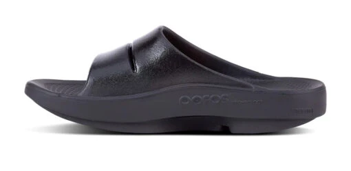 OOfos Women’s OOahh Luxe Slide Sandal (Black) -Hoka Store 1101BLK shot4 932x680 5bbca2e8 b1df 488b 884a 48f82a206a02