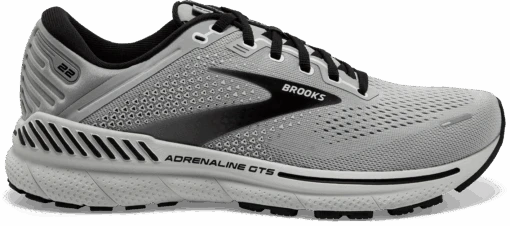 BROOKS Men's Adrenaline GTS 22 (012 - Alloy/Grey/Black) -Hoka Store 110366 012 L Adrenaline GTS 22