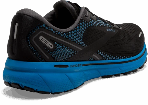 BROOKS Men's Ghost 14 (056 - Black/Blackened Pearl/Blue) -Hoka Store 110369 056 H Ghost 14
