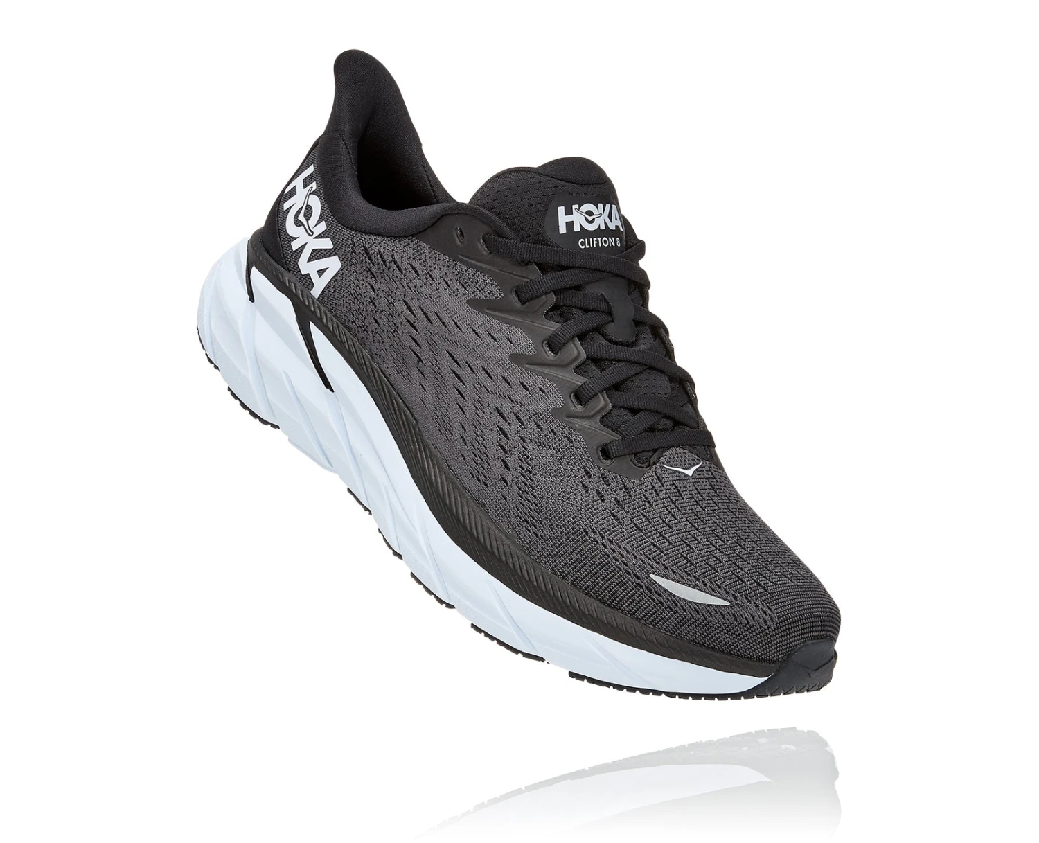 Hoka Men's Clifton 8 (BWHT - Black/White) 1 Hoka Men's Clifton 8 (BWHT - Black/White)