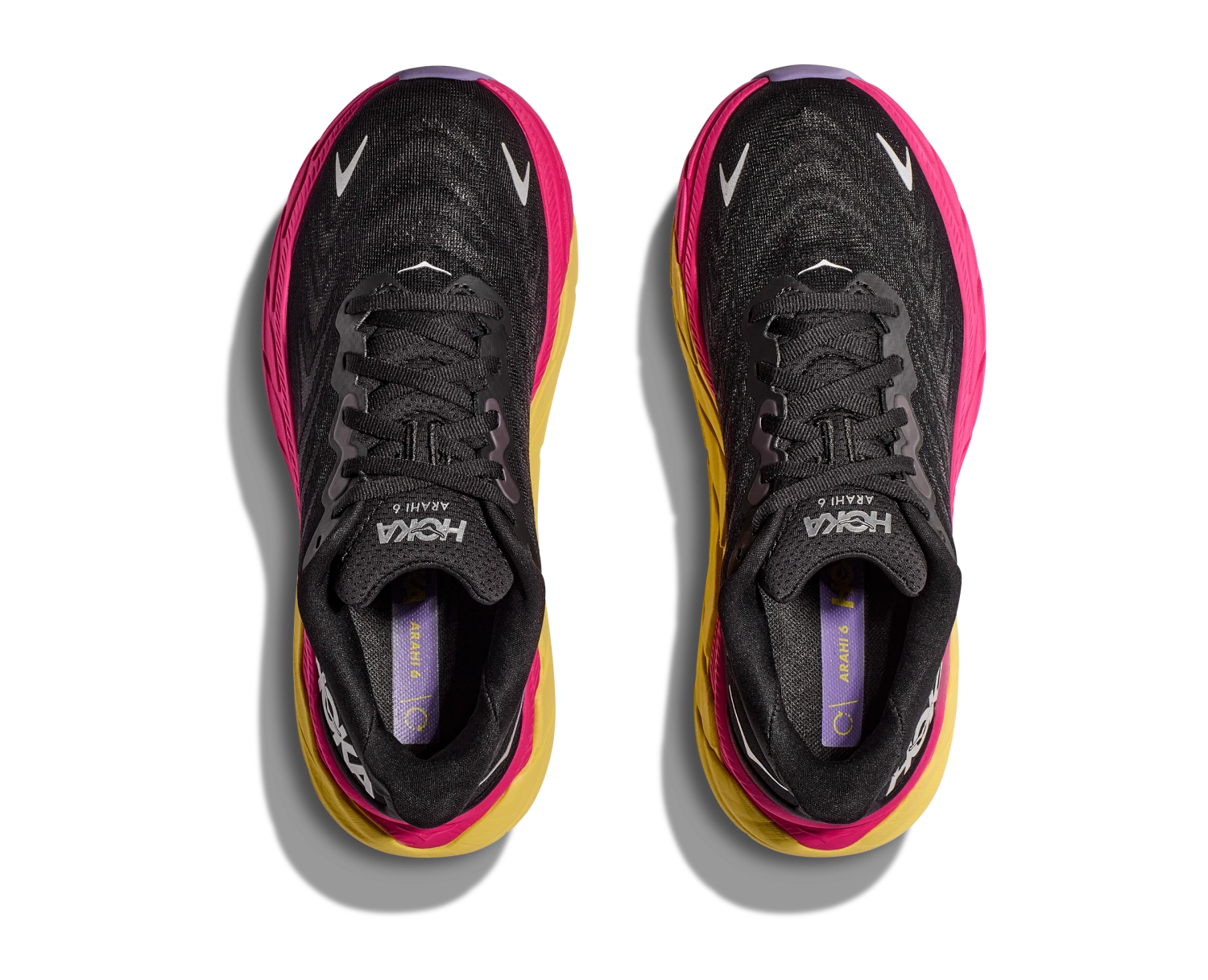 Hoka Women's Arahi 6 (BPYR - Black/Pink Yarrow) 8 Hoka Women's Arahi 6 (BPYR - Black/Pink Yarrow) - Image 8