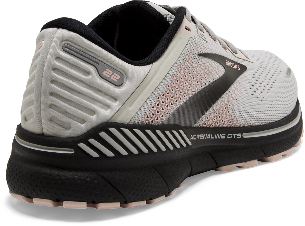 BROOKS Women's Adrenaline GTS 22 WIDE (035 - Grey/Rose/Black) 4 BROOKS Women's Adrenaline GTS 22 WIDE (035 - Grey/Rose/Black) - Image 4