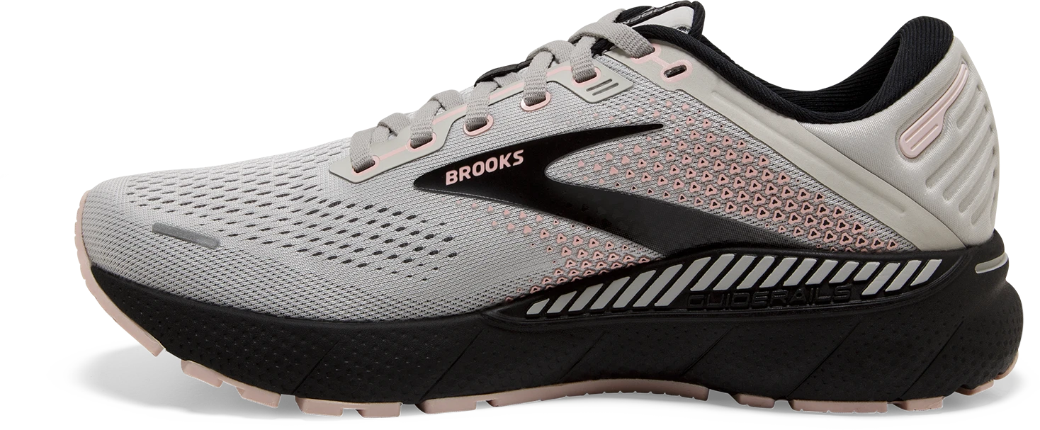 BROOKS Women's Adrenaline GTS 22 WIDE (035 - Grey/Rose/Black) 2 BROOKS Women's Adrenaline GTS 22 WIDE (035 - Grey/Rose/Black) - Image 2