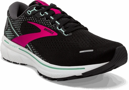 BROOKS Women's Ghost 14 (013 - Black/Pink/Yucca) -Hoka Store 120356 013 A Ghost 14
