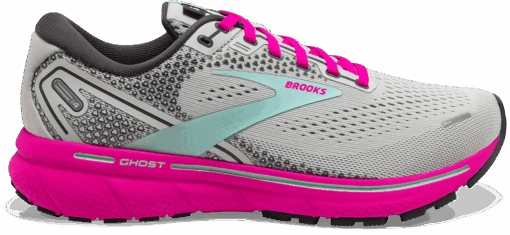 BROOKS Women's Ghost 14 (024 - Oyster/Yucca/Pink) -Hoka Store 120356 024 L Ghost 14