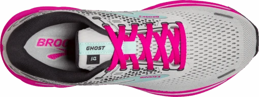 BROOKS Women's Ghost 14 (024 - Oyster/Yucca/Pink) -Hoka Store 120356 024 O Ghost 14