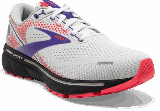 BROOKS Women's Ghost 14 (192 - White/Purple/Coral) -Hoka Store 120356 192 A Ghost 14