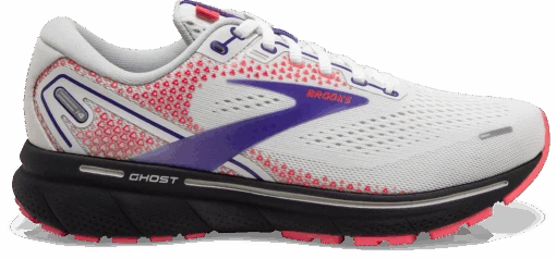 BROOKS Women's Ghost 14 (192 - White/Purple/Coral) -Hoka Store 120356 192 L Ghost 14