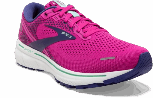 BROOKS Women's Ghost 14 (612 - Fuchsia/Yucca/Navy) -Hoka Store 120356 612 A Ghost 14