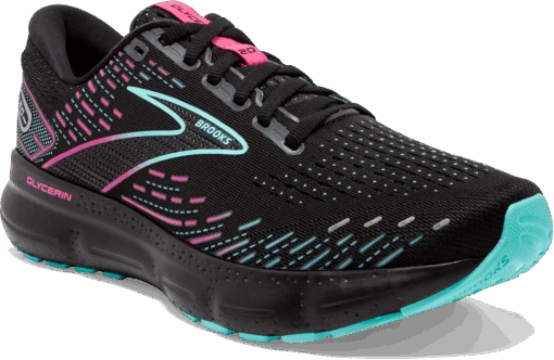 BROOKS Women’s Glycerin 20 (005 - Black/Blue Light/Pink) -Hoka Store 120369 005 A Glycerin 20