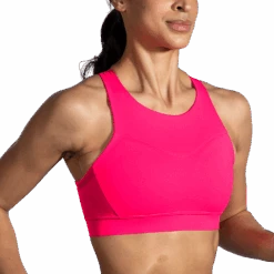 BROOKS Women's Drive 3 Pocket Run Bra (620 - Hyper Pink) -Hoka Store 1E9F71E1 F95D 488D AB6C A8AF4BF1FC96