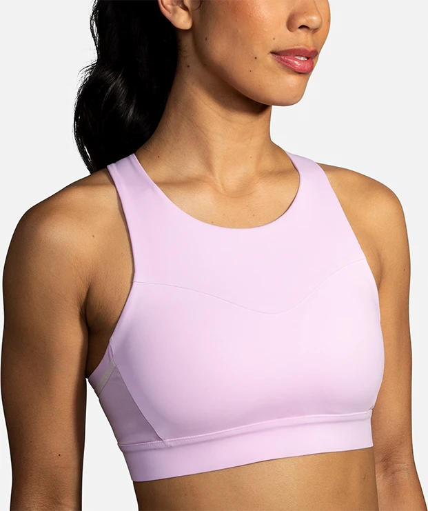 BROOKS Women's Drive 3 Pocket Run Bra (560 - Orchid Haze/Rosewater) 2 BROOKS Women's Drive 3 Pocket Run Bra (560 - Orchid Haze/Rosewater) - Image 2