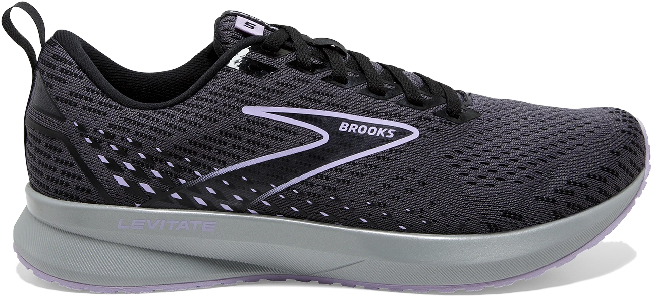 BROOKS Women's Levitate 5 (080 - Ebony/Black/Lilac) 1 BROOKS Women's Levitate 5 (080 - Ebony/Black/Lilac)