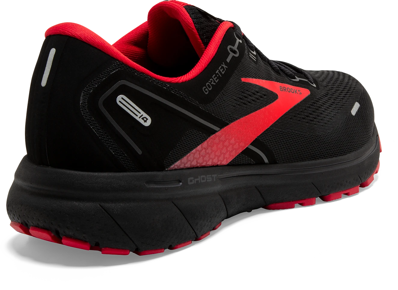 BROOKS Men's Ghost 14 GTX (004 - Black/Blackened Pearl/High Risk Red) 4 BROOKS Men's Ghost 14 GTX (004 - Black/Blackened Pearl/High Risk Red) - Image 4