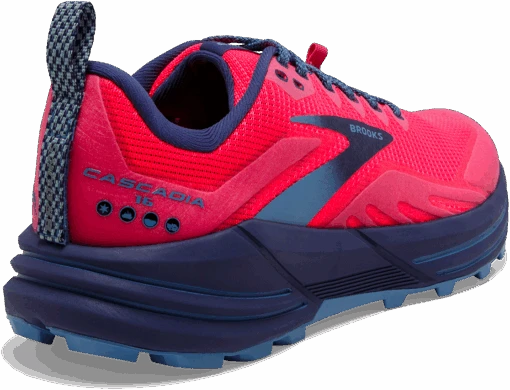 BROOKS Women's Cascadia 16 (647 - Pink/Flambe/Cobalt) -Hoka Store 9DABAF76 08B5 450E 9F51 116CC44F5CD4