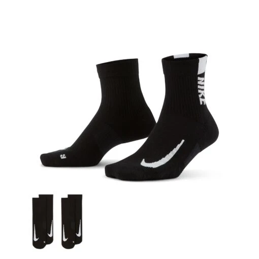Nike Unisex Multiplier Running Ankle Socks (2 Pair) (010 - Black/White) -Hoka Store AURORA SX7556 010 PHCFH001 2000