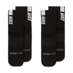 Nike Unisex Multiplier Running Ankle Socks (2 Pair) (010 - Black/White) -Hoka Store AURORA SX7556 010 PHCYD002 2000